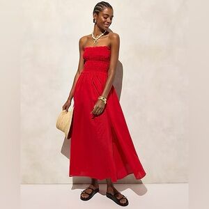 J Crew Smocked maxi dress in cotton voile